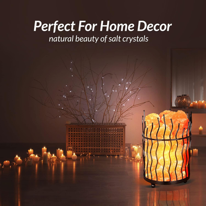 Skørter | Himalayan Salt Basket Lamp - Amber Glow