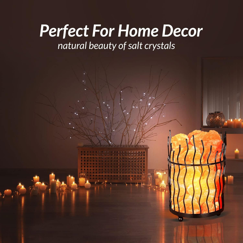 Skorter | Himalayan Salt Basket Lamp - Amber Glow