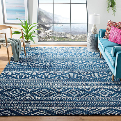 Skørter | Safavieh Tulum Collection TUL272F Moroccan Boho Tribal Non-Shedding Living Room Bedroom Accent Area Rug, 4' x 6', Light Gray / Ivory