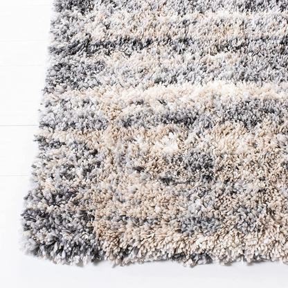 Skørter | SAFAVIEH Fontana Shag Collection FNT856G Modern Non-Shedding Living Room Bedroom Dining Room Entrance Curtain 2-inch Thick Area Rug, 3' x 5', Gray / Ivory