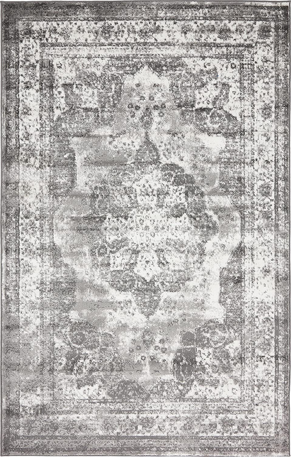Skørter | Unique Loom Sofia Collection Area Traditional Vintage Rug, French Inspired Perfect for All Home Decor, 2' 0 x 9' 10 Runner, Black/Gray