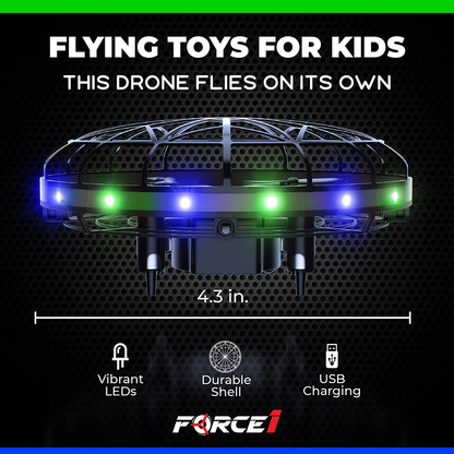 Skorter | Force1 Scoot LED Hand-operated Drone for Kids or Adults - Hands-free Motion Sensor Mini Drone, Easy Indoor Small UFO Toy Flying Ball Drone Toy for Boys and Girls (Red/Blue)