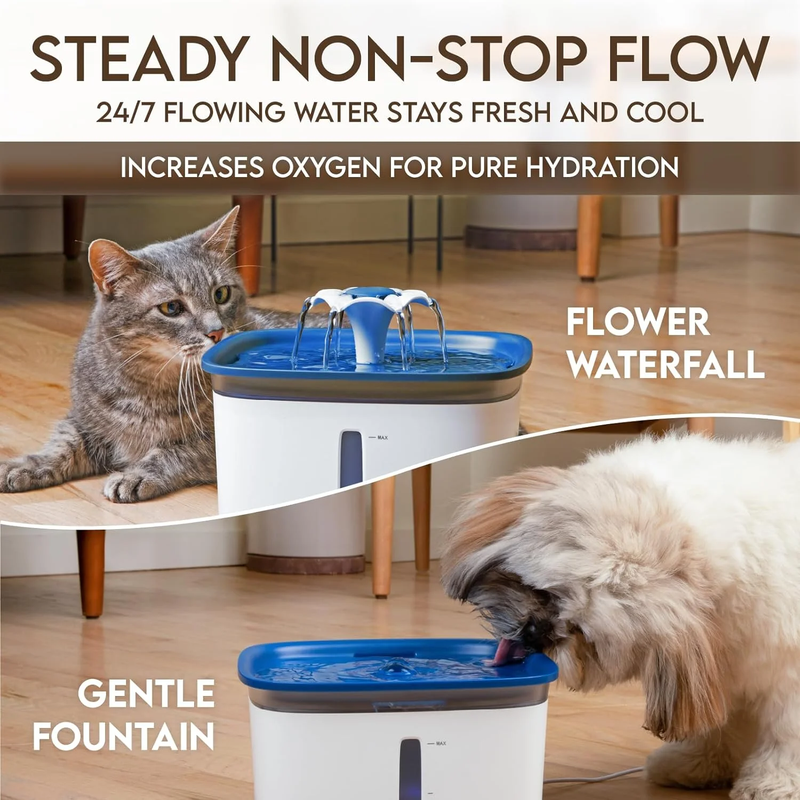 Skorter | Pet fountain with Anti-Slip Mat Dispenser with Smart Pump - Cat or Dog
