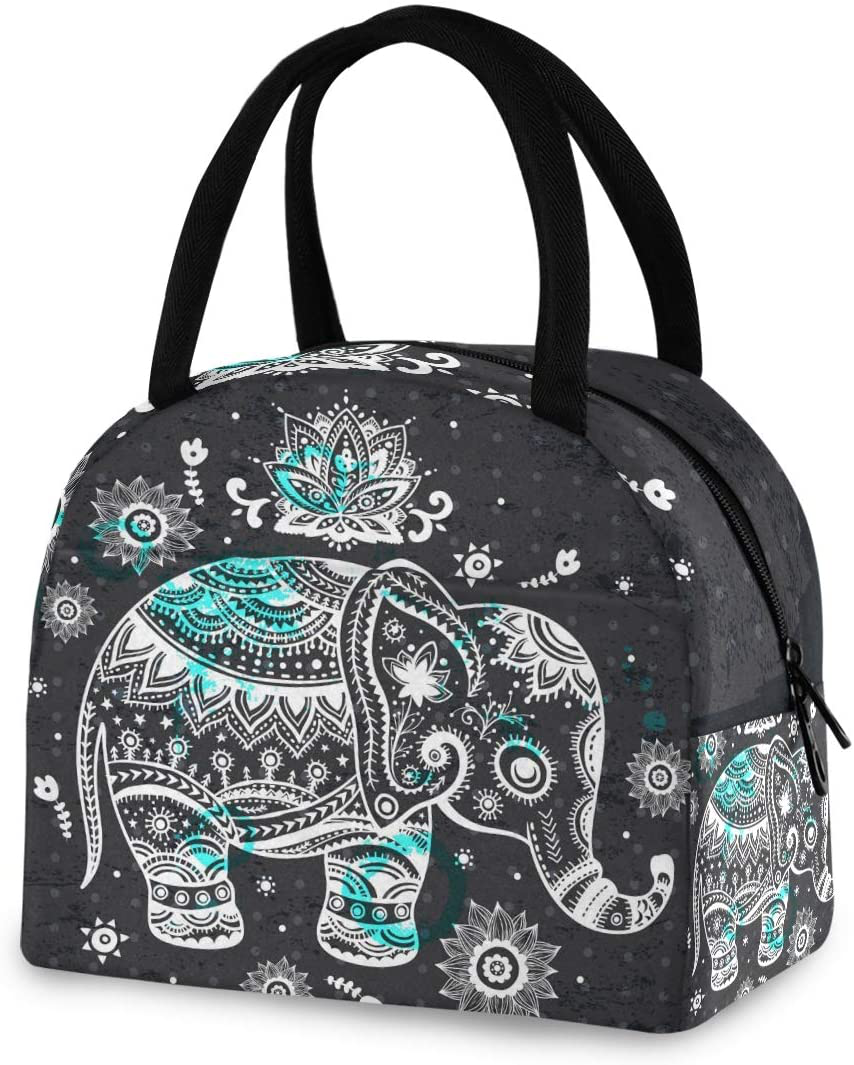 Skørter | ZZKKO Indian Lotus Ethnic Elephant Lunch Bag Box Tote Organizer Lunch Container Insulated Zipper Meal Prep Cooler Handbag For Women Men Home School Office Outdoor Use