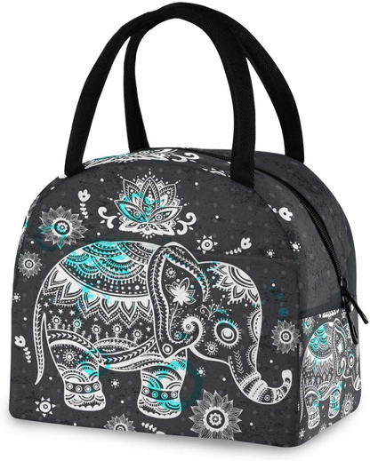 Skørter | ZZKKO Indian Lotus Ethnic Elephant Lunch Bag Box Tote Organizer Lunch Container Insulated Zipper Meal Prep Cooler Handbag For Women Men Home School Office Outdoor Use