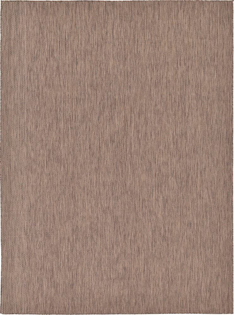 Skørter | Unique Loom Solid Collection Casual Transitional Indoor and Outdoor Flatweave Round Rug, 4', Light Gray/Gray