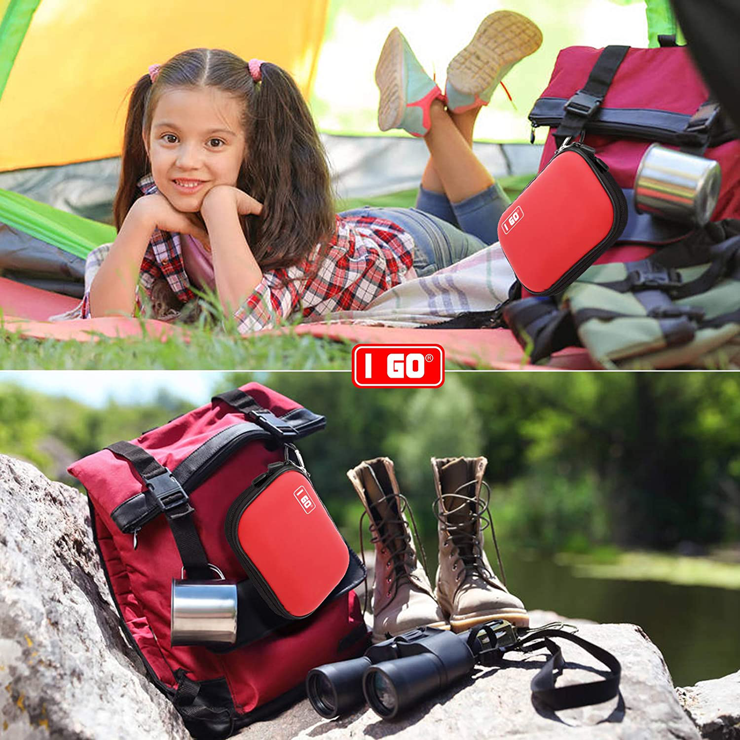 Skørter | I GO 85 Pieces Hard Shell Mini Compact First Aid Kit, Small Personal Emergency Survival Kit for Travel Hiking Camping Backpacking Marine Vehicle