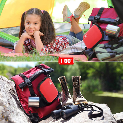 Skørter | I GO 85 Pieces Hard Shell Mini Compact First Aid Kit, Small Personal Emergency Survival Kit for Travel Hiking Camping Backpacking Marine Vehicle