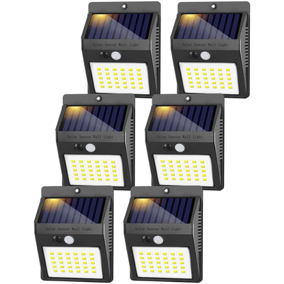 Skørter | 6-Pack Solar Motion Sensor Outdoor Light, Waterproof Wireless Security Lighting