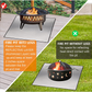 Skørter | 40" Square Fire Pit Mat Grill Mat, DocSafe Fire Resistant Mat 3 Layer Fire Pit Pad for Deck Patio Grass Outdoor Wood Burning Fire Pit and BBQ Smokers, Easy to Clean, Black & Silver