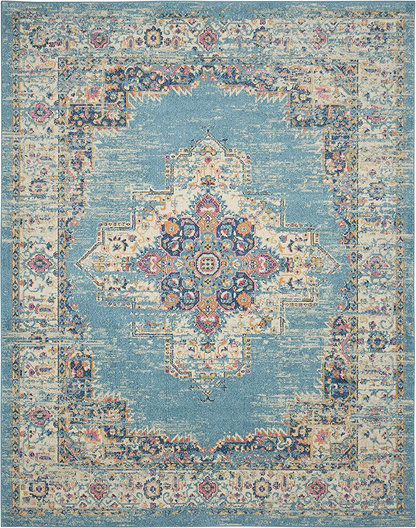 Skørter | Nourison Passion 4' x 6' Ivory Light Blue Rug, 3'9" x 5'9", 5 Feet