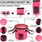 Skørter | AUTODECO 22Pcs Car Wash Cleaning Tool Set Car Detailing Set with Black Leather Bag Pink Collapsible Bucket Washing Mitt Sponge Towels Tire Brush Window Scraper Dust Brush Complete Interior Car Care Set