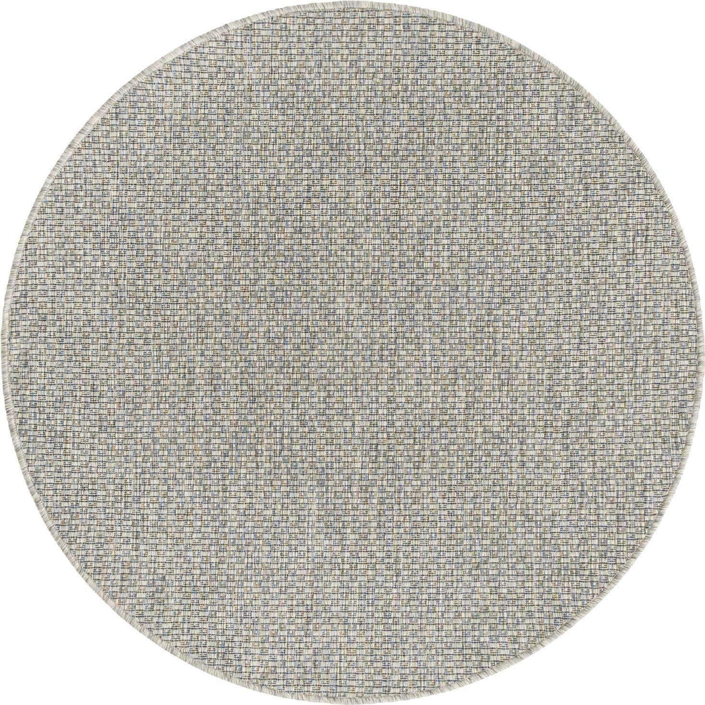 Skørter | Unique Loom Solid Collection Casual Transitional Indoor and Outdoor Flatweave Round Rug, 4', Light Gray/Gray