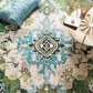 Skørter | Safavieh Monaco Collection MNC243G Boho Chic Medallion Distressed Non-Shedding Stain Resistant Living Room Bedroom Area Rug, 3' x 3' Square, Gray / Light Blue