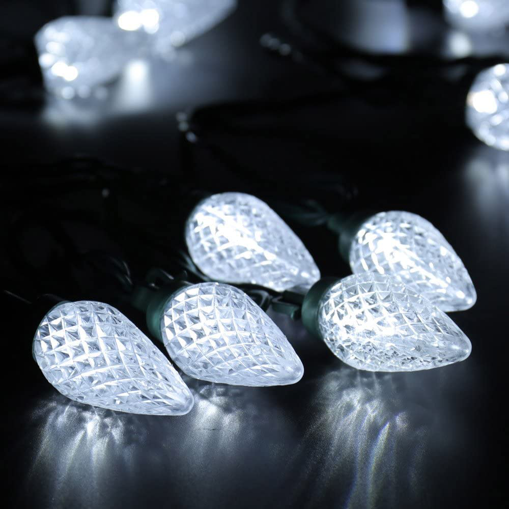 Skørter | Brizled Red Christmas Lights, 16 Feet 25 LED Faceted C9 Christmas Lights, Connectable 120V UL Certified Christmas Tree Lights