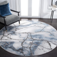 Skørter | Safavieh Craft Collection CFT877L Modern Abstract Non-Shedding Stain Resistant Living Room Bedroom Area Rug, 4' x 4' Round, Gray / Blue