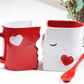 Skørter | Kiss Mug Set, Anniversary & Wedding Gifts, Exquisitely Made Two Large Cups & Spoons for Couples, For Him and Her on Valentines, Birthday, Engagement of Blu Devil