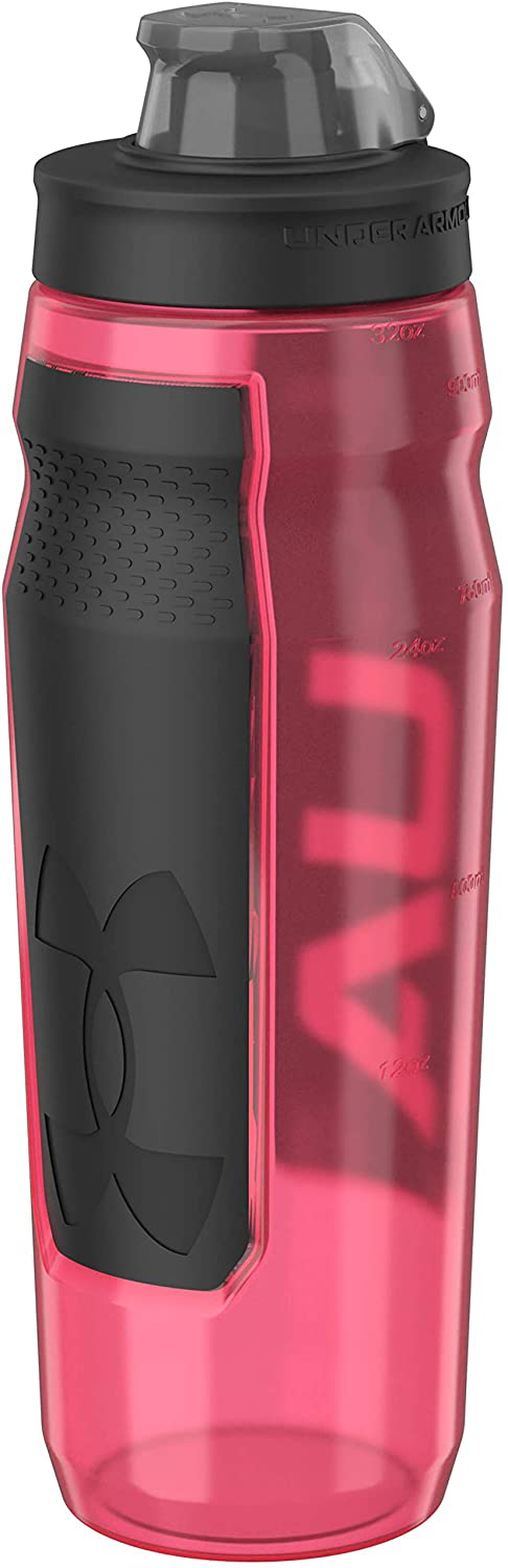 Skorter | Under Armour 32oz Playmaker Squeeze Water Bottle, Sanitary Lid Sleeve, High Flow Nozzle, Anti-Slip Handle, Finger Loop Carry, Fits in Bike Holder, Cycling, Gym, Hiking, All Sports