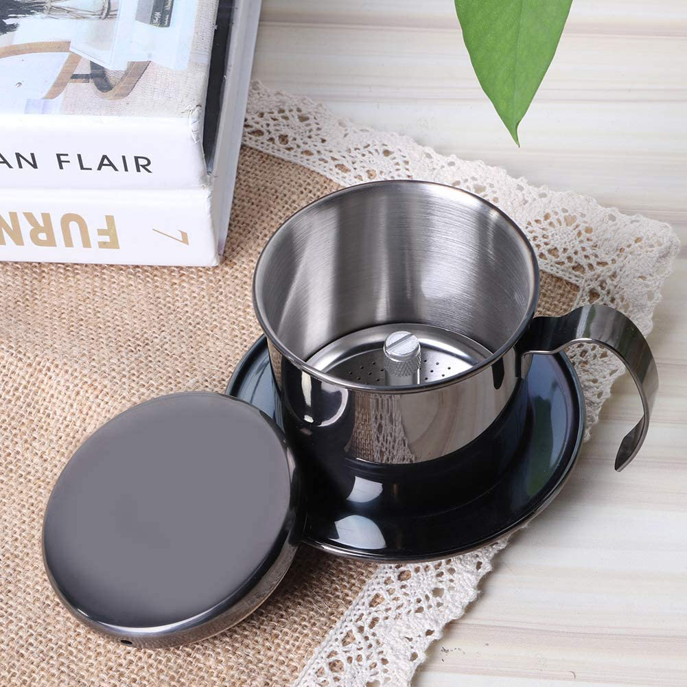 Skørter | Portable stainless steel coffee drip filter kettle for home kitchen office outdoor use, durable, safe (Black)