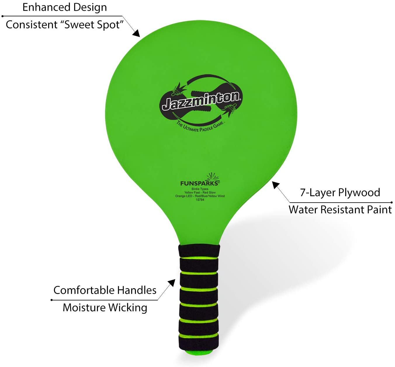 Skørter | Funsparks Paddle Ball Game Jazzminton Beach for Family and Friends – 2 Paddles, 2 Birdies, 1 Ball and Carry Bag – Wind Birdie Included for Windy Days – Racket Game for All Ages