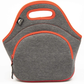 Skørter | Nordic By Nature Neoprene Lunch Bag for Women & Lunch Bag for Children Insulated Lunch Bag Reusable Washable Extra Thick Neoprene & Soft Cotton Feel, Premium Stitching, External Pocket, (M) Dark Gray/Red