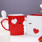 Skørter | Kiss Mug Set, Anniversary & Wedding Gifts, Exquisitely Made Two Large Cups & Spoons for Couples, For Him and Her on Valentines, Birthday, Engagement of Blu Devil