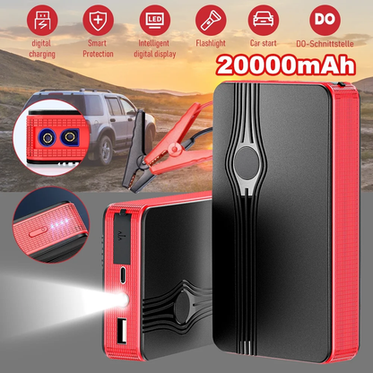 Skorter | Car Start Assistance Battery Booster Power Pack, 300A Sharp 20000Mah Battery with LED Light