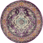 Skørter | Safavieh Monaco Collection MNC243L Boho Chic Medallion Distressed Non-Shedding Stain Resistant Living Room Bedroom Area Rug, 3' x 3' Round, Purple / Light Blue
