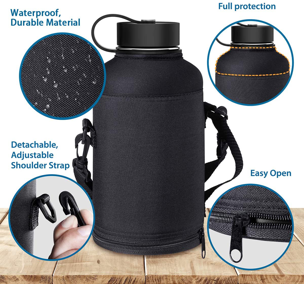 Skorter | BUZIO Insulated Water Bottle with Straw Lid and Flex Cap, 32oz, 40oz, 64oz, 87oz Modern Double Vacuum Stainless Steel Water Bottle, Cold for 48 Hours Hot for 24 Hours Easy Thermos Mug, BPA-Free