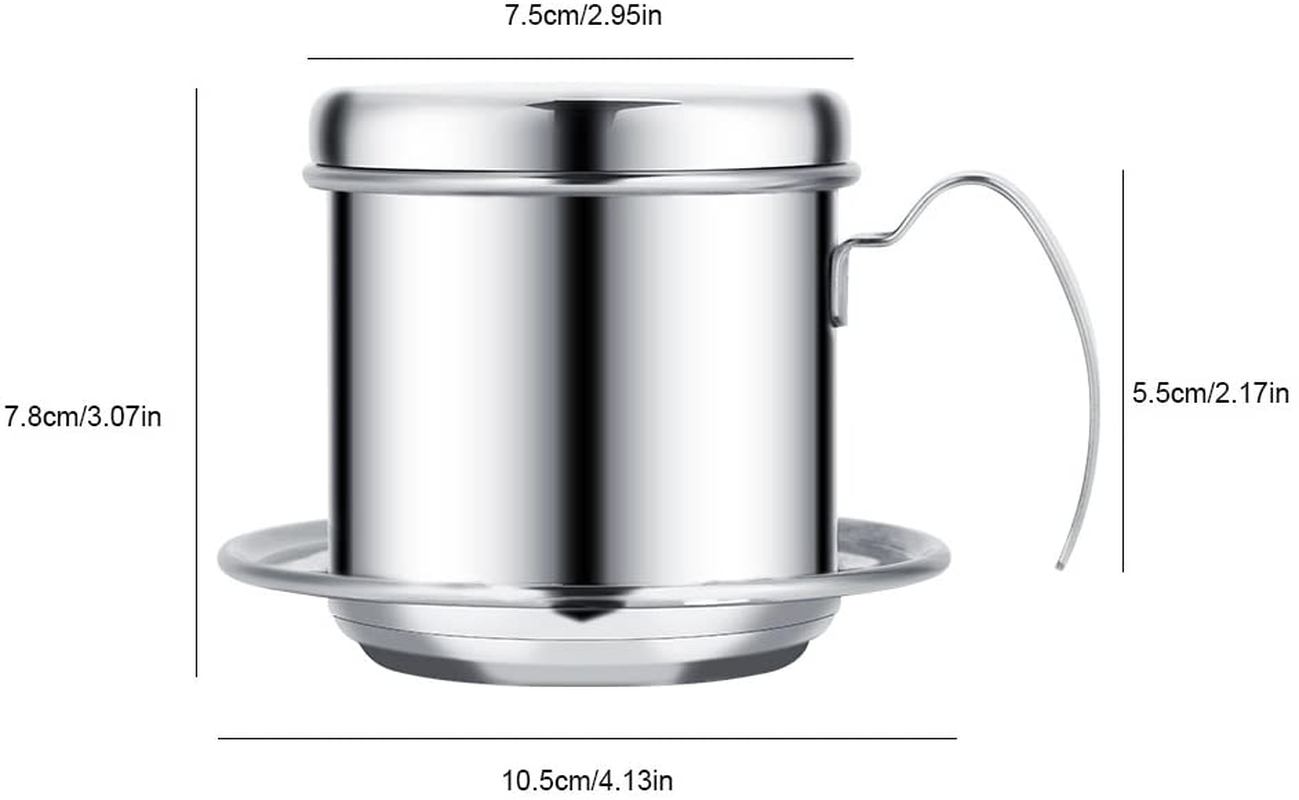Skørter | Stainless Steel Drip Coffee Filter Holder Vietnamese Style Drip Coffee Pot Infuser Ideal for On the Go/Home (Gold)