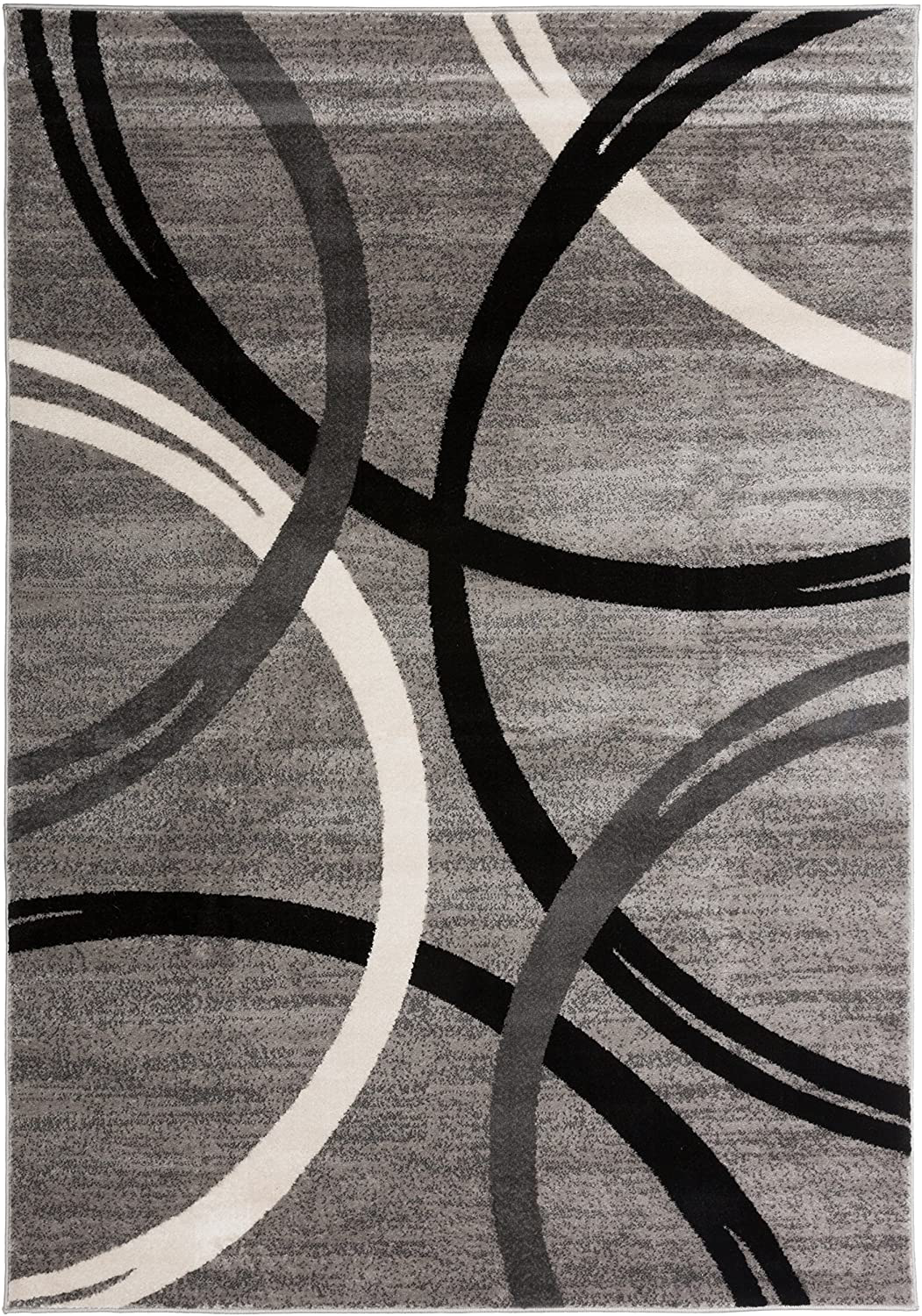 Skørter | Carpet Store Modern Wavy Circles Design Area Rug 3'3" x 5' Gray