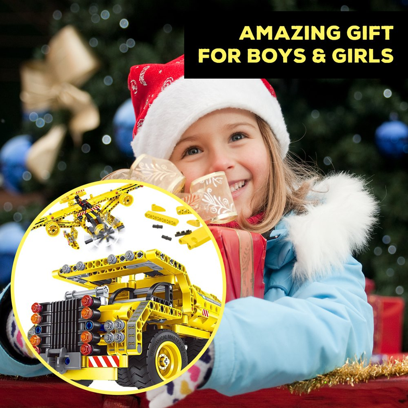 Skørter | 2-in-1 Dumper or Fly - 361 Pieces Creative Block Engineering Building Blocks Set