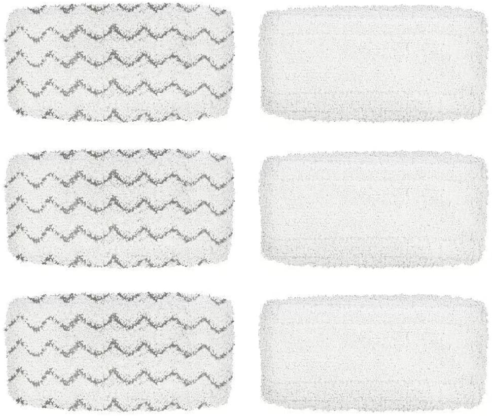 Skorter | BettaWell steam mop replacement pads compatible with Bissell 1252 1606670 1543 1652 1132M 1530 11326 Symphony hard floor vacuum steam cleaner series (Package of 6)