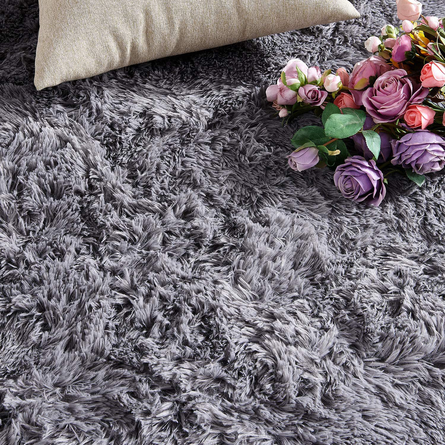 Skørter | PAGISOFE Ultra Soft Fluffy Shag Area Rugs for Bedroom, Fluffy Silver Rugs for Children's Room, Girls' Room, Baby Room, Kids' Room Decor, Floor Fuzzy Rugs for Living Room, 4x5.3 Feet, Light Gray Rug