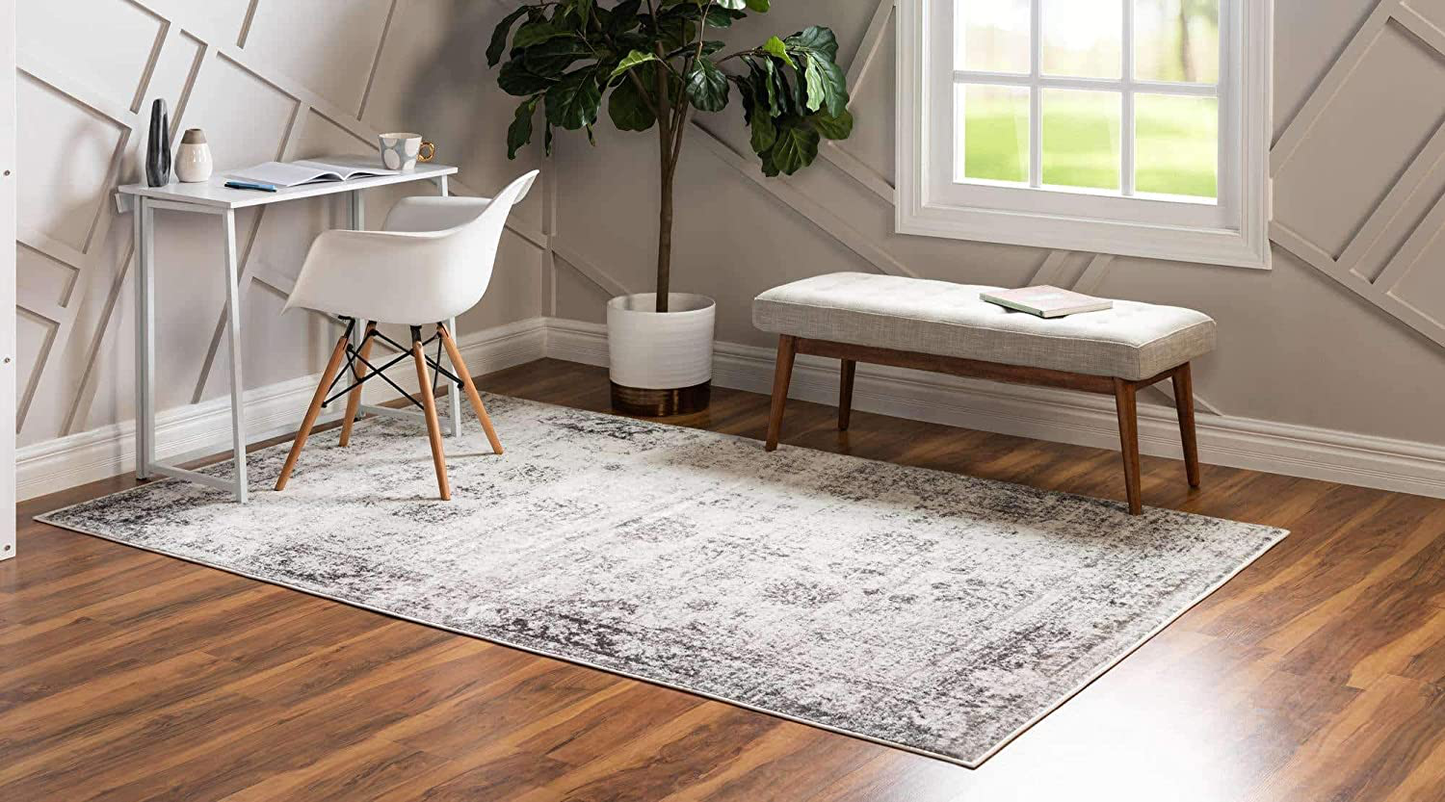 Skørter | Unique Loom Sofia Collection Area Traditional Vintage Rug, French Inspired Perfect for All Home Décor, 2' 0 x 9' 10 Runner, Ivory/Brown