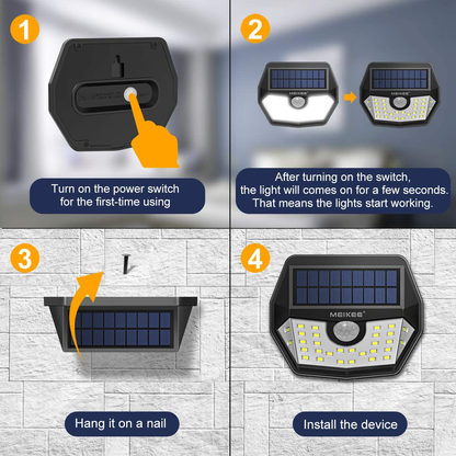 Skørter | 4 Pack Outdoor Waterproof IP65 Solar Lights with 120° Wide Angle