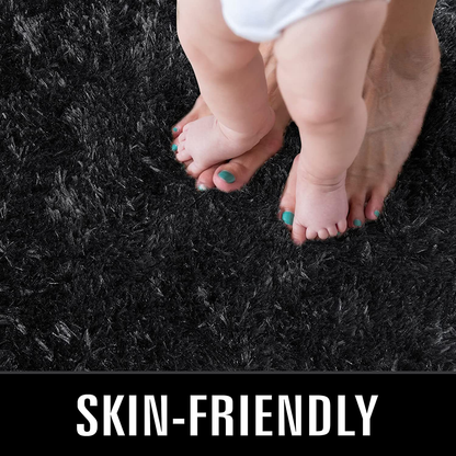 Skørter | TWINNIS Super Soft Shaggy Rugs, Fluffy Rugs, 4x5.9 Feet, Indoor Modern Plush Area Rugs for Living Room Bedroom Children's Room Nursery Home Decor, Upgraded Anti-Slip Durable Rectangular Fuzzy Rug, Indigo