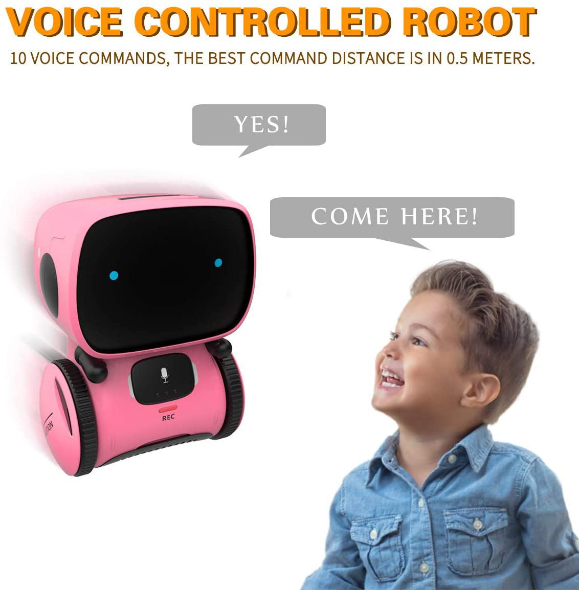 Skørter | 98K Kids Robot Toy, Smart Talking Robots Intelligent Partner and Teacher with Voice Control and Touch Sensor, Singing, Dancing, Repeating, Gift for Boys and Girls from 3 years and up
