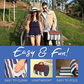 Skørter | Extra Large Picnic Blanket Double Layer for Outdoor Waterproof Practical Food Tote Our Summer Blue and White Striped for the Beach, Camping on Grass