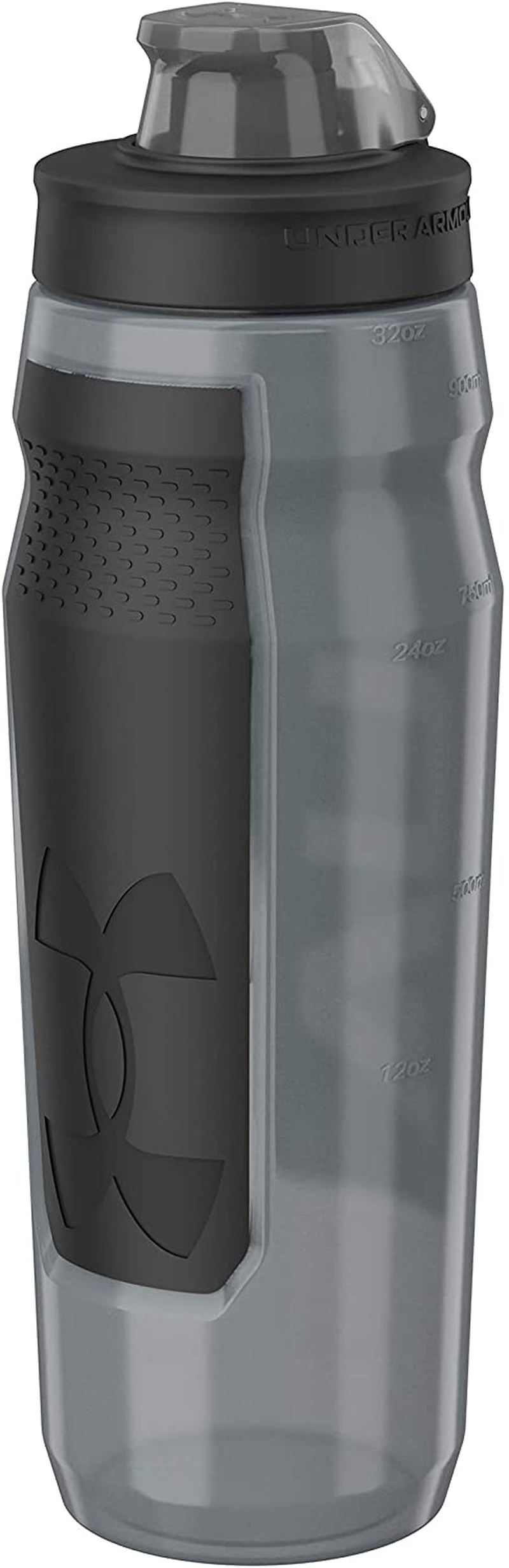Skorter | Under Armour 32oz Playmaker Squeeze Water Bottle, Sanitary Lid Sleeve, High Flow Nozzle, Anti-Slip Handle, Finger Loop Carry, Fits in Bike Holder, Cycling, Gym, Hiking, All Sports