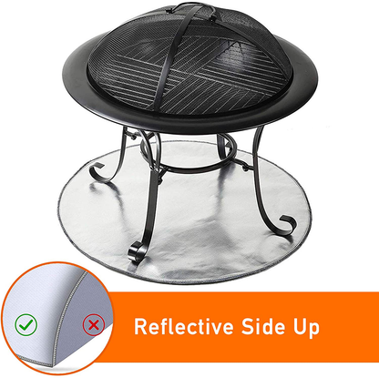 Skorter | 32'' Fireproof Mat for Outdoor Patio and Terrace Protection | Firepit Fire Resistant Protective Flooring or Ground Protection | BBQ Grill Mat with Flame Retardant Material to Protect Wooden Terrace and Veranda