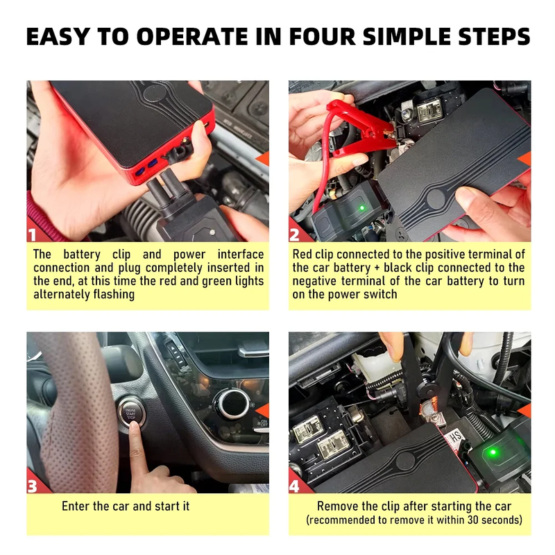 Skorter | Car Start Assistance Battery Booster Power Pack, 300A Sharp 20000Mah Battery with LED Light