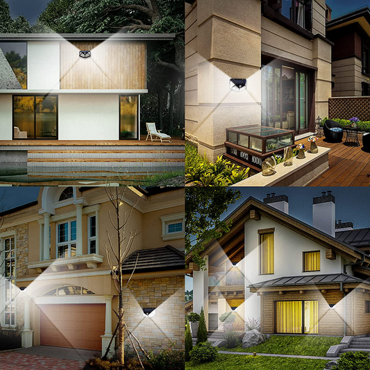 Skørter | 6 Pack Solar Outdoor Lights, 100LED/3 Modes 270° Lighting Angle Motion Sensor Security Lights, Wireless IP65 Waterproof