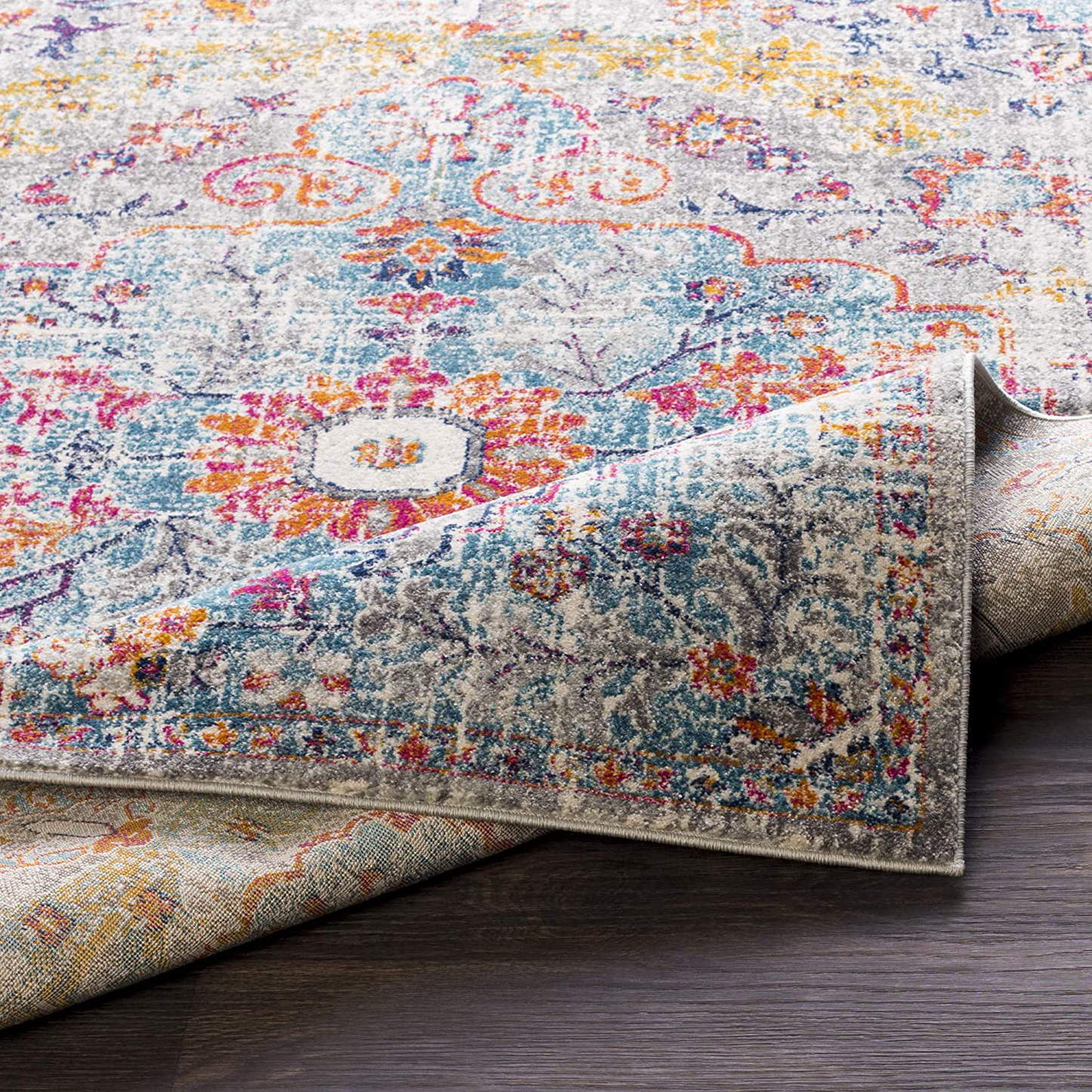 Skørter | Artistic Weavers Odelia Vintage Bohemian Area Rug, 4' x 6' Oval, Orange/Navy Blue