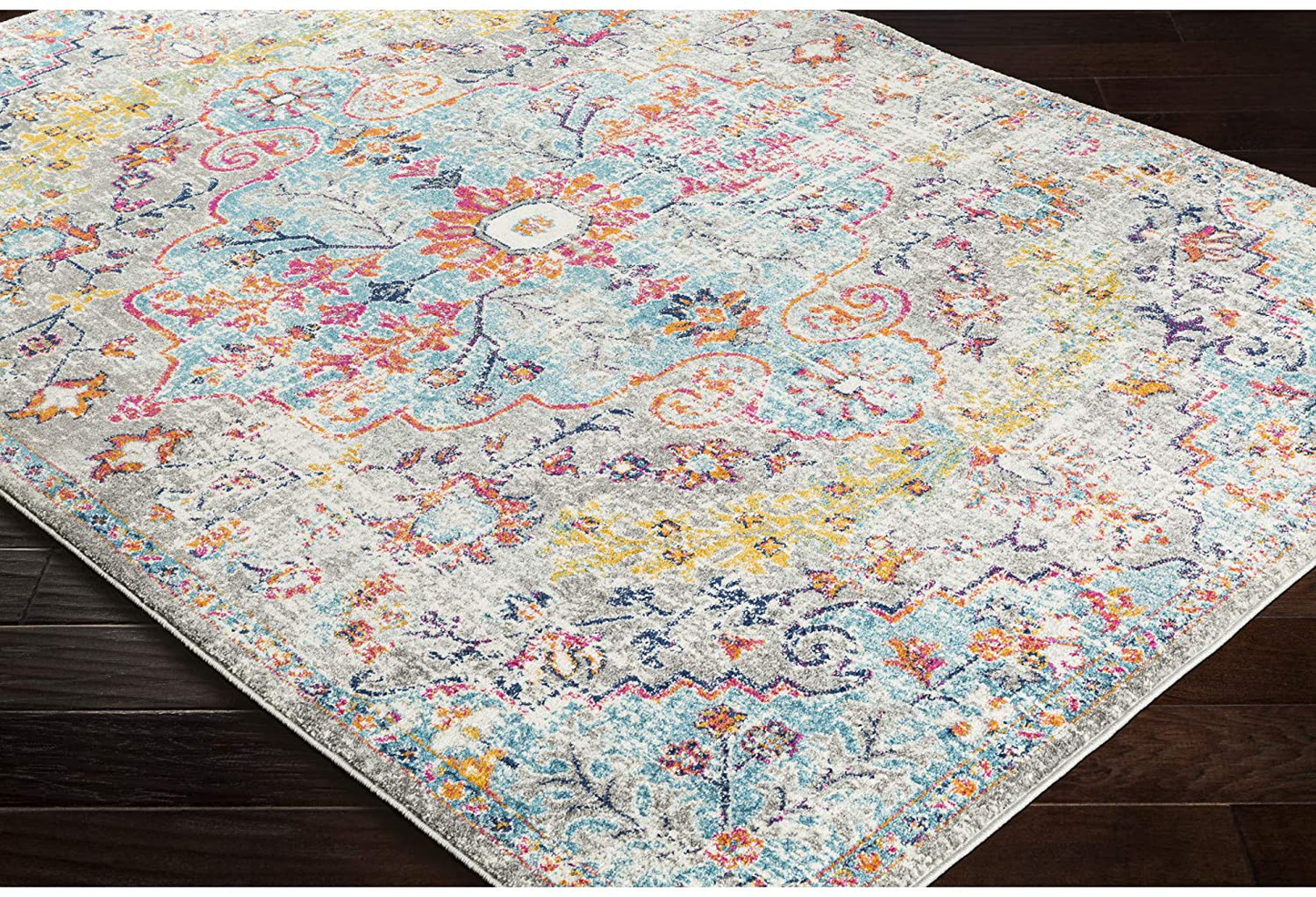 Skørter | Artistic Weavers Odelia Vintage Bohemian Area Rug, 4' x 6' Oval, Orange/Navy Blue