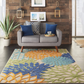 Skørter | Nourison Aloha Indoor/Outdoor Flower Blue Multicolor 3'6" x 5'6" Area Rug