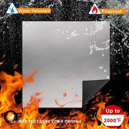 Skørter | 36" Diameter Round Fireproof Mat Fire Pit Mat, DocSafe 3 Layer Fire Pad for Patio, Terrace, Grass, Lawn, Heat Protector, Fire Resistant Mat for Outdoors, Fire Pit Accessories, Easy to Clean