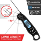 Skørter | KULUNER TP-01 Waterproof Digital Instant Read Meat Thermometer with 4.6” Foldable Probe Backlight & Calibration Function for Cooking Food Candy, BBQ Grill, Liquids, Beef (Black)