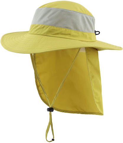 Skorter | Outdoor Upf50+ Mesh Sun Hat Wide Brim Fishing Hat With Neck Flap
