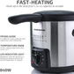 Skørter | Ovente Electric Oil Fryer 0.9 Liter with Stainless Steel Basket and Temperature Control, 840 Watt Power with Heating Element, Perfect for Chicken Fries Compact & Easy Storage, Silver FDM1091BR